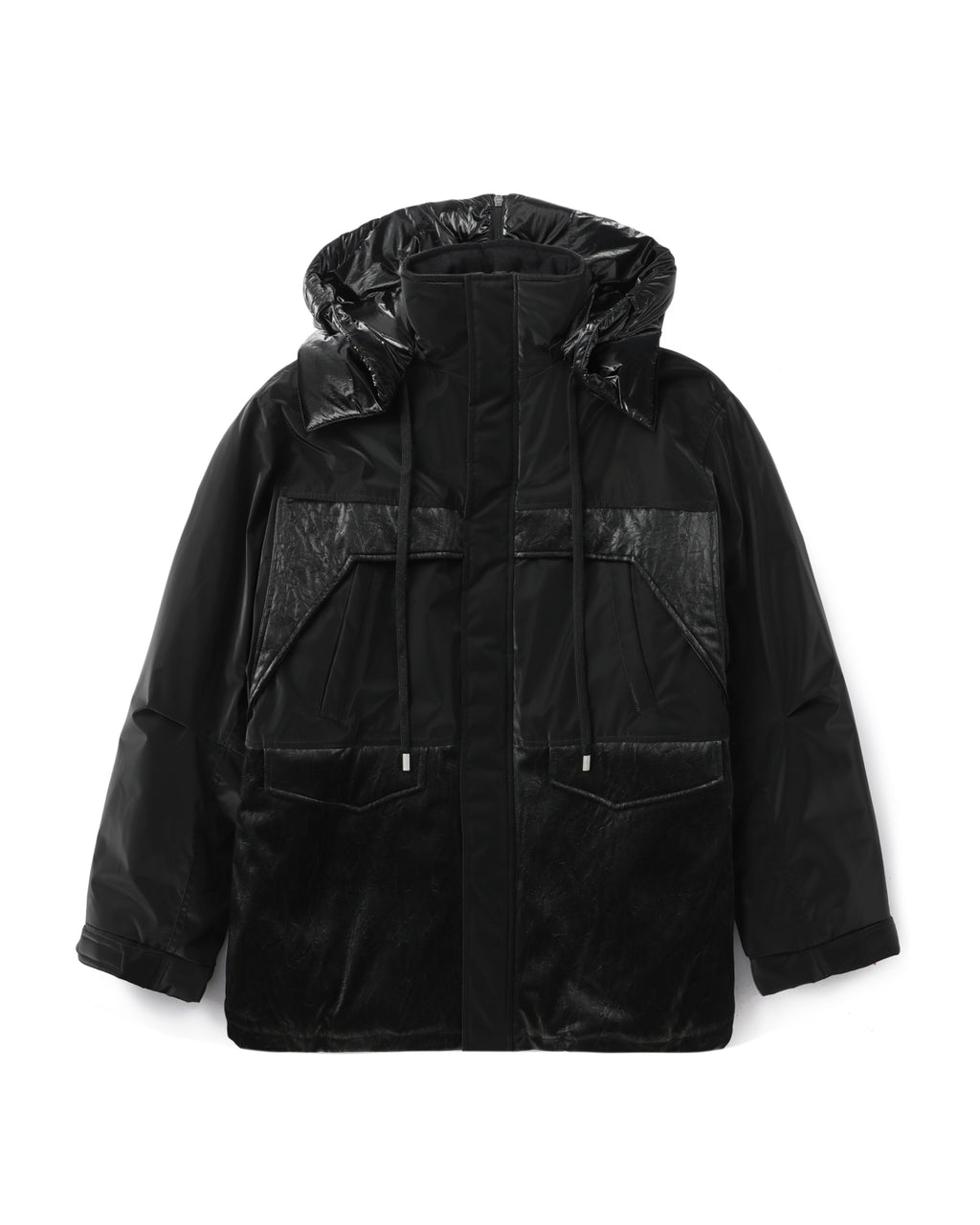 Panelled hooded jacket