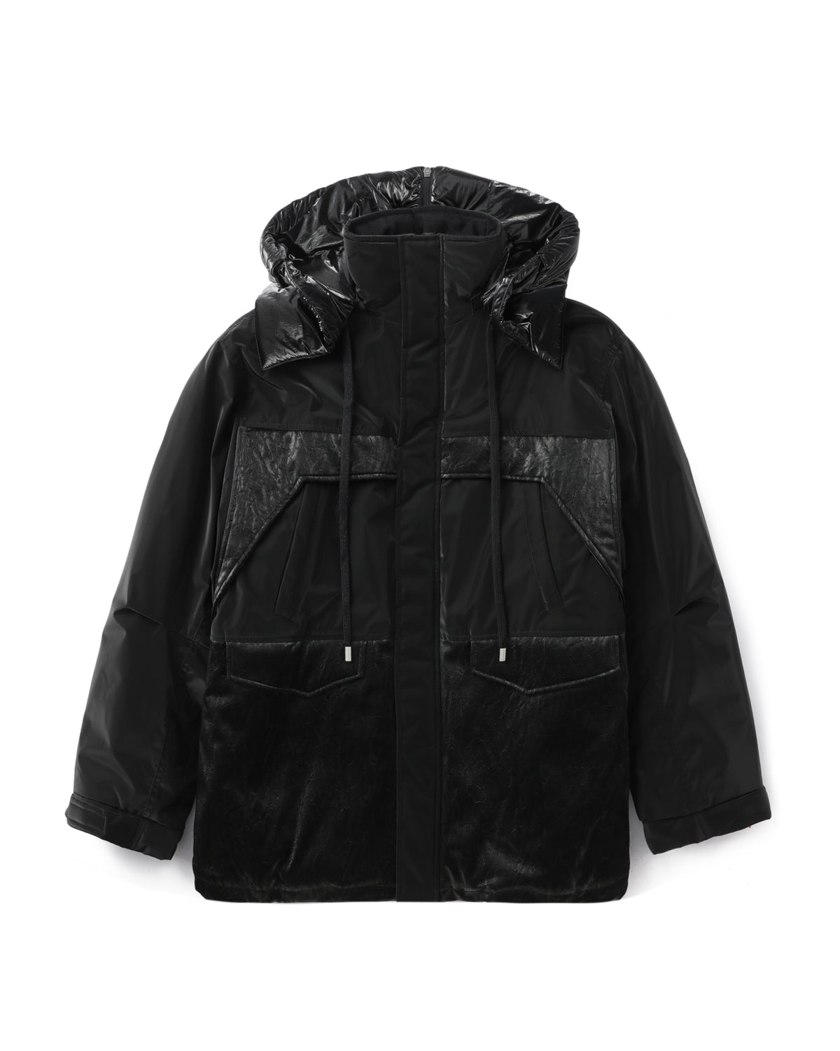 Panelled hooded jacket