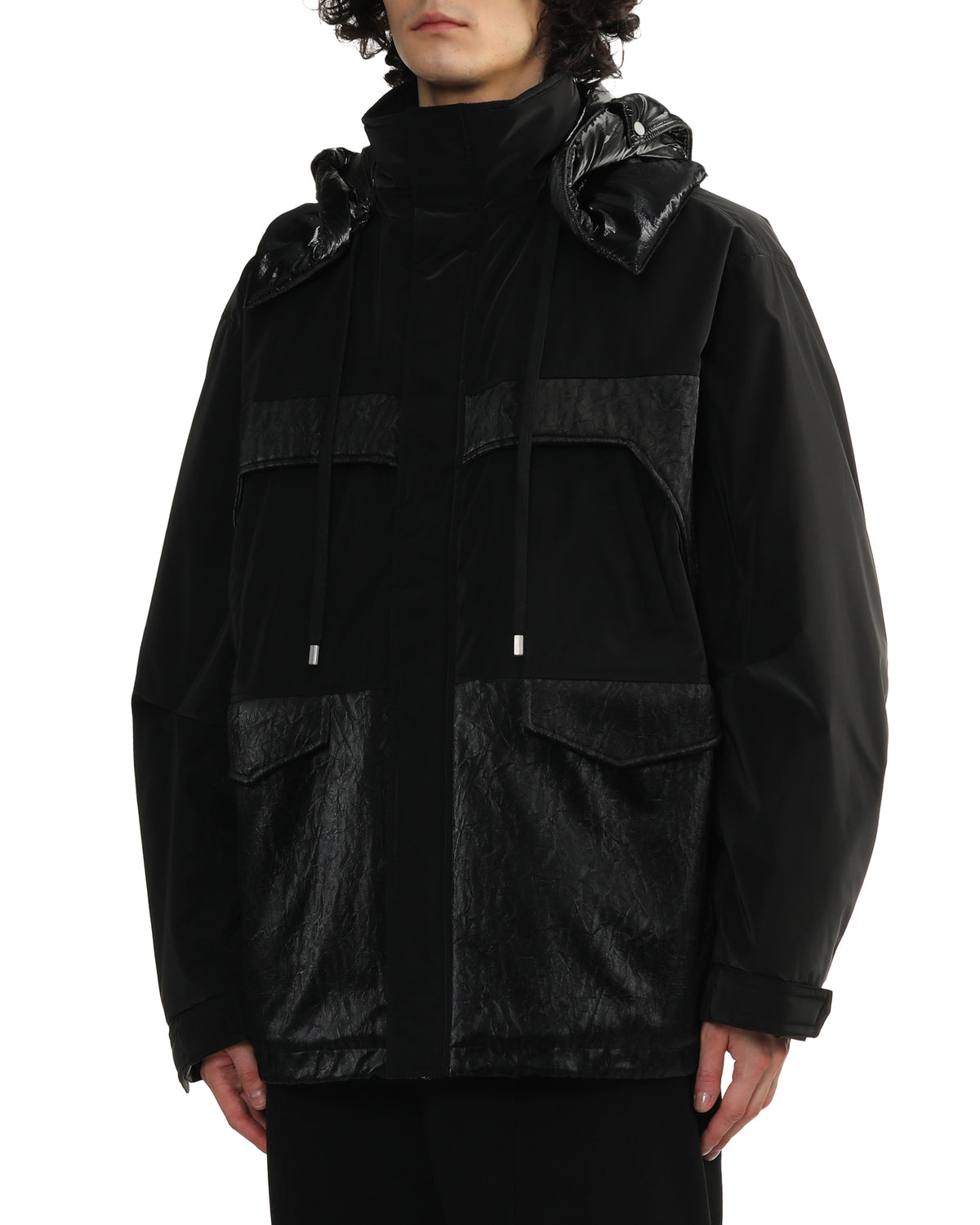 Panelled hooded jacket
