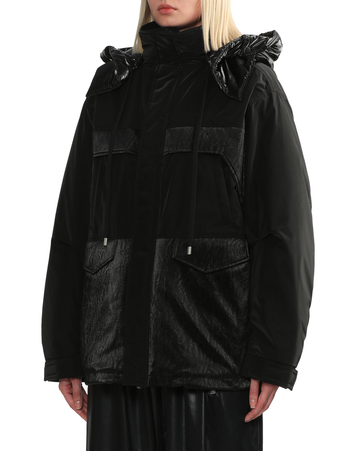 Panelled hooded jacket