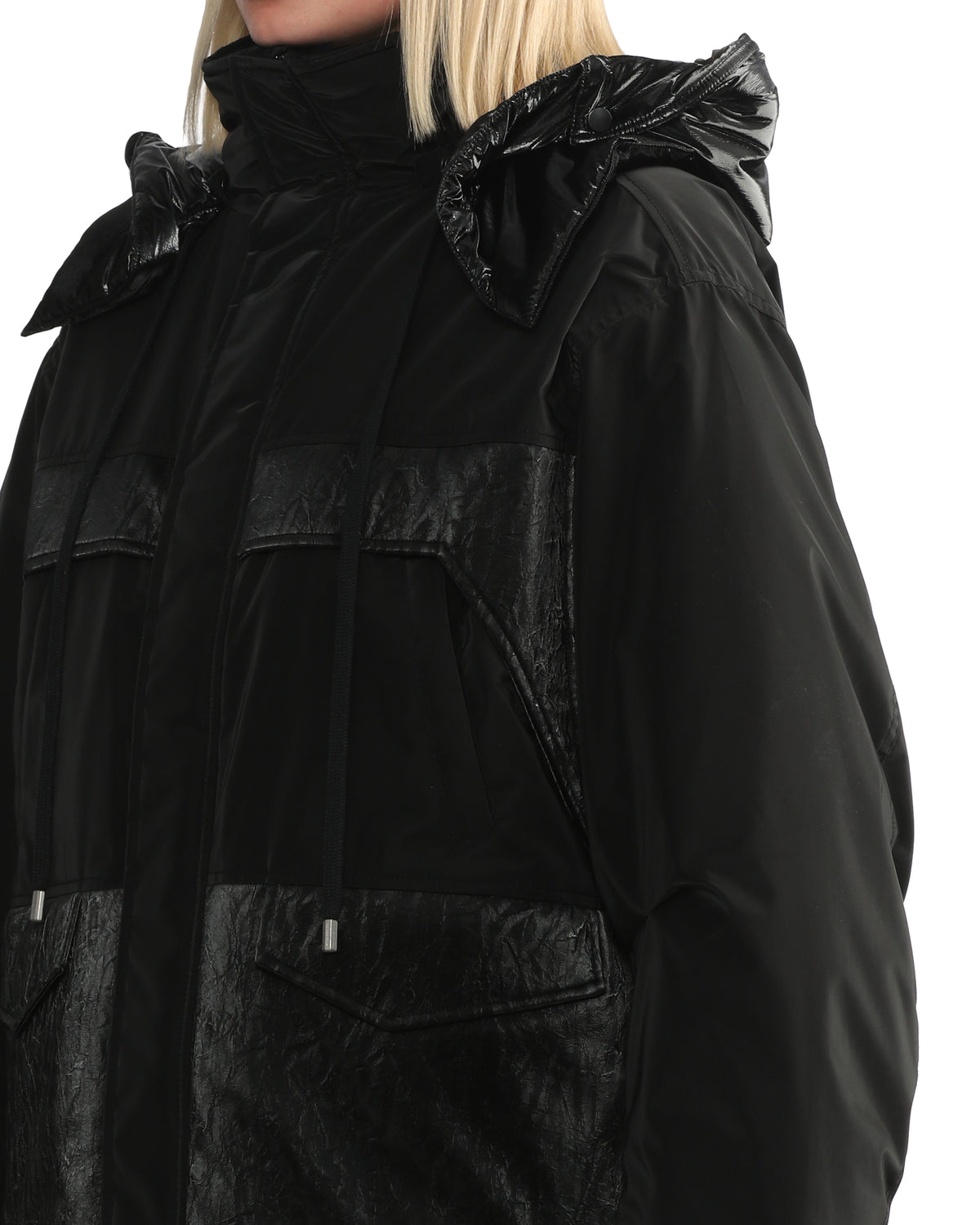Panelled hooded jacket
