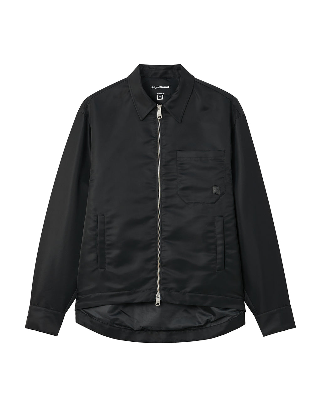 Significant tag zip-up jacket