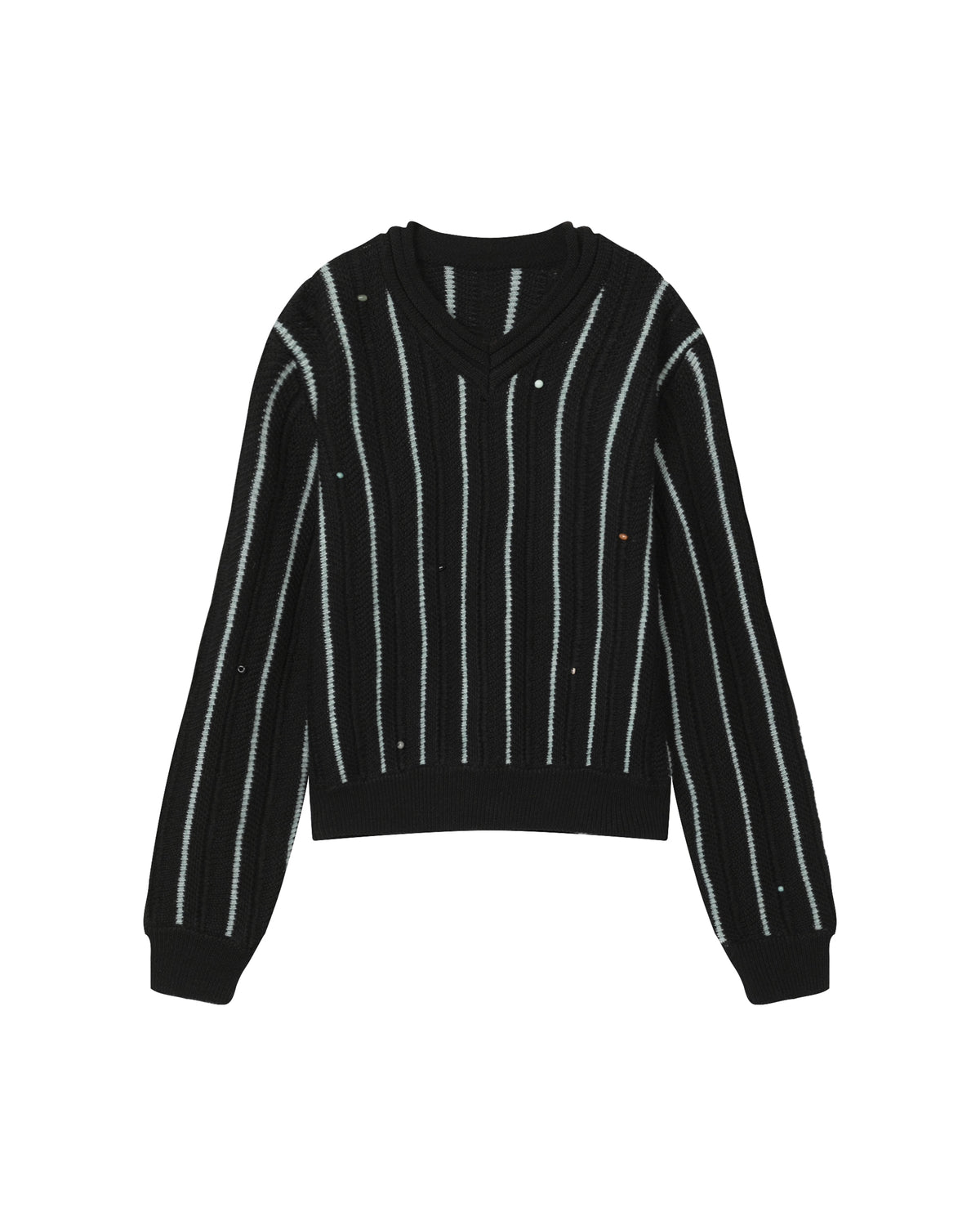 V-neck striped sweater