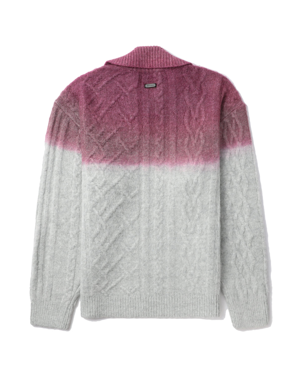 Collared gradient cable-knit sweater