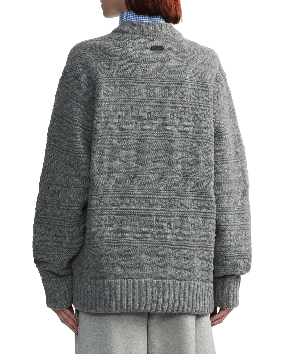 Jacquard nylon wool jumper