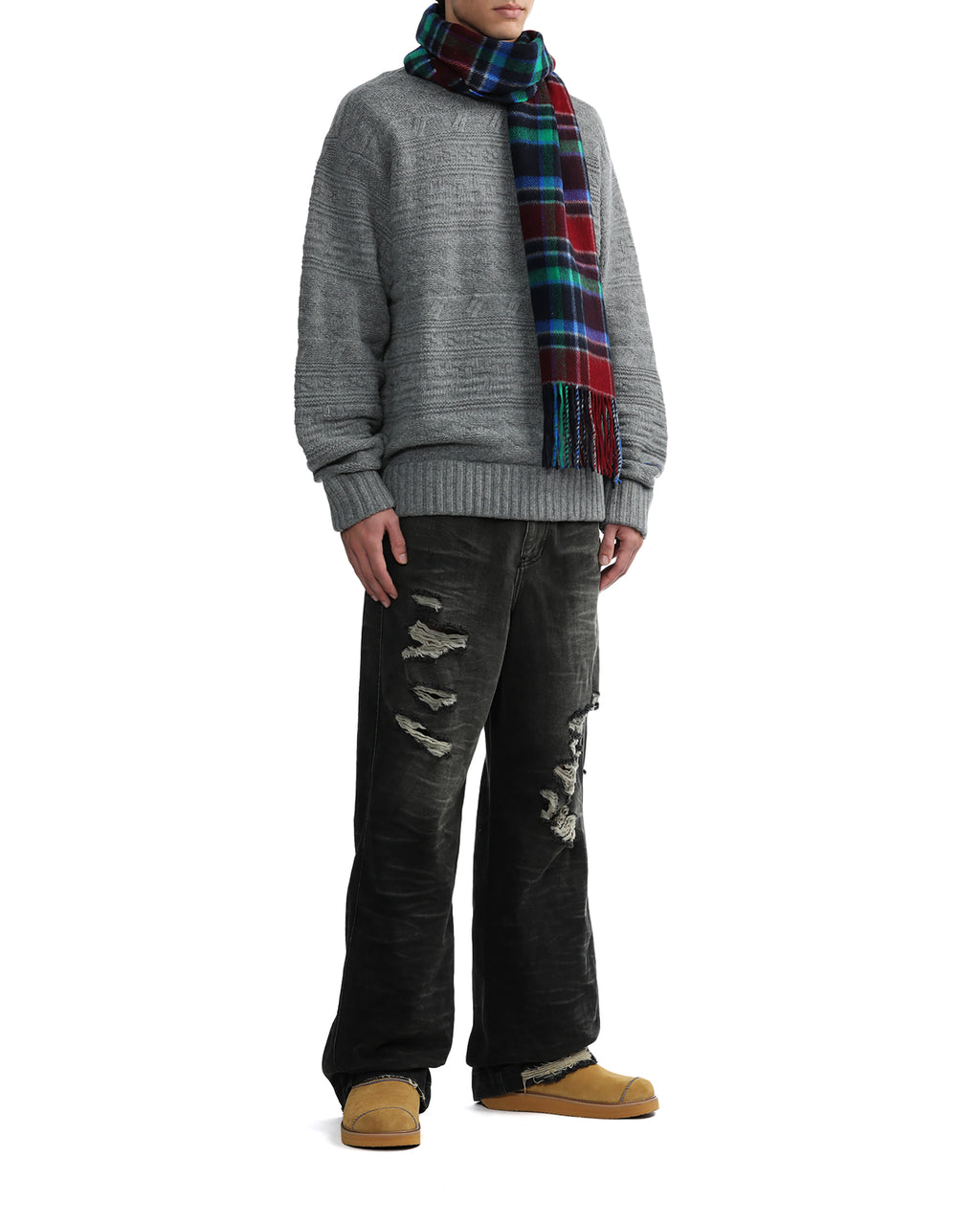 Jacquard nylon wool jumper