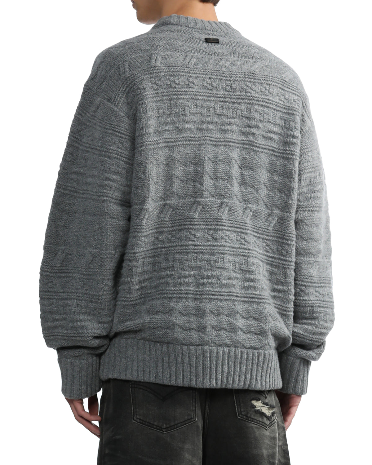 Jacquard nylon wool jumper