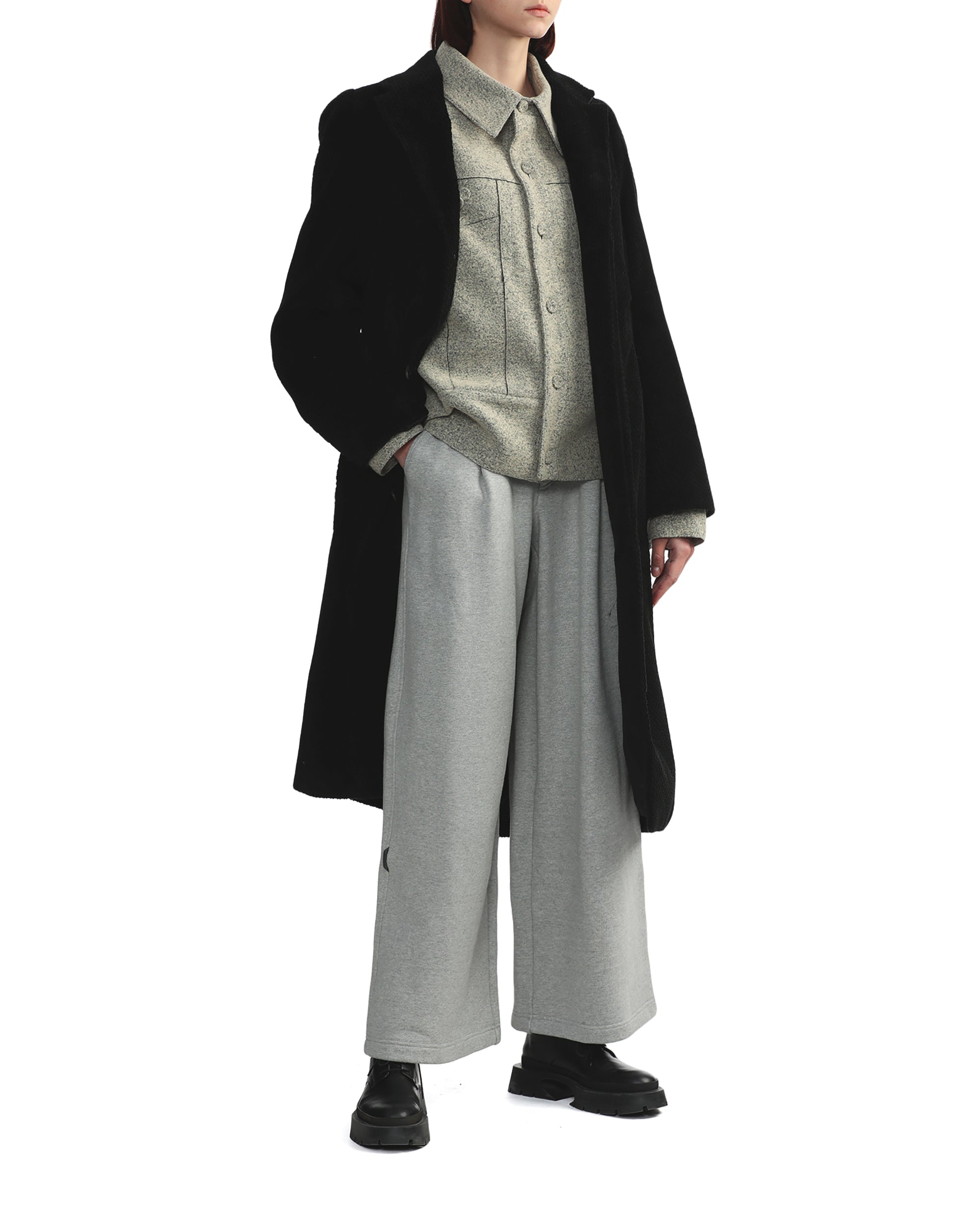 Single-breasted corduroy coat