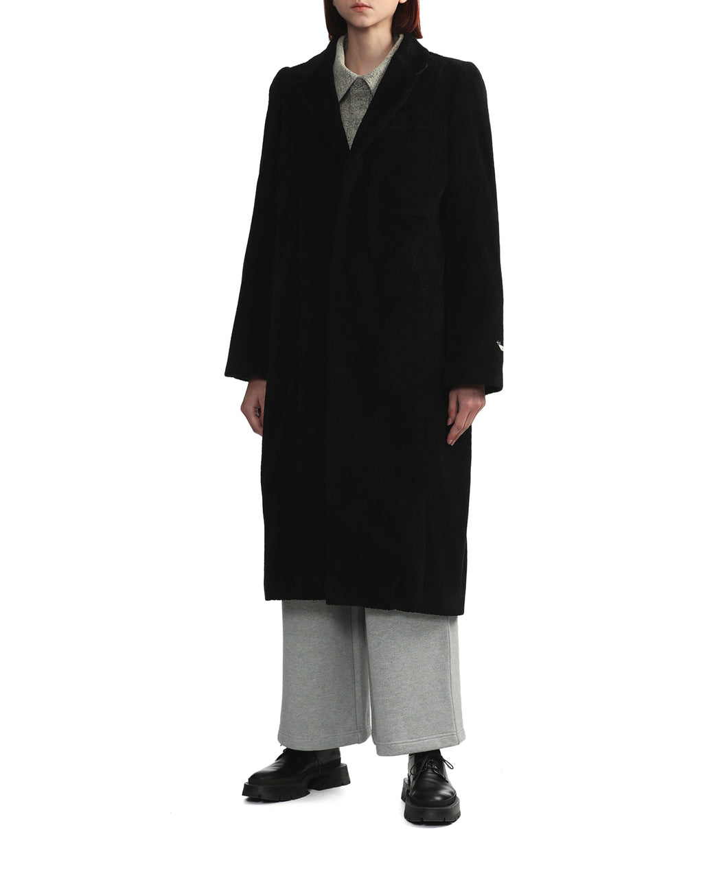 Single-breasted corduroy coat