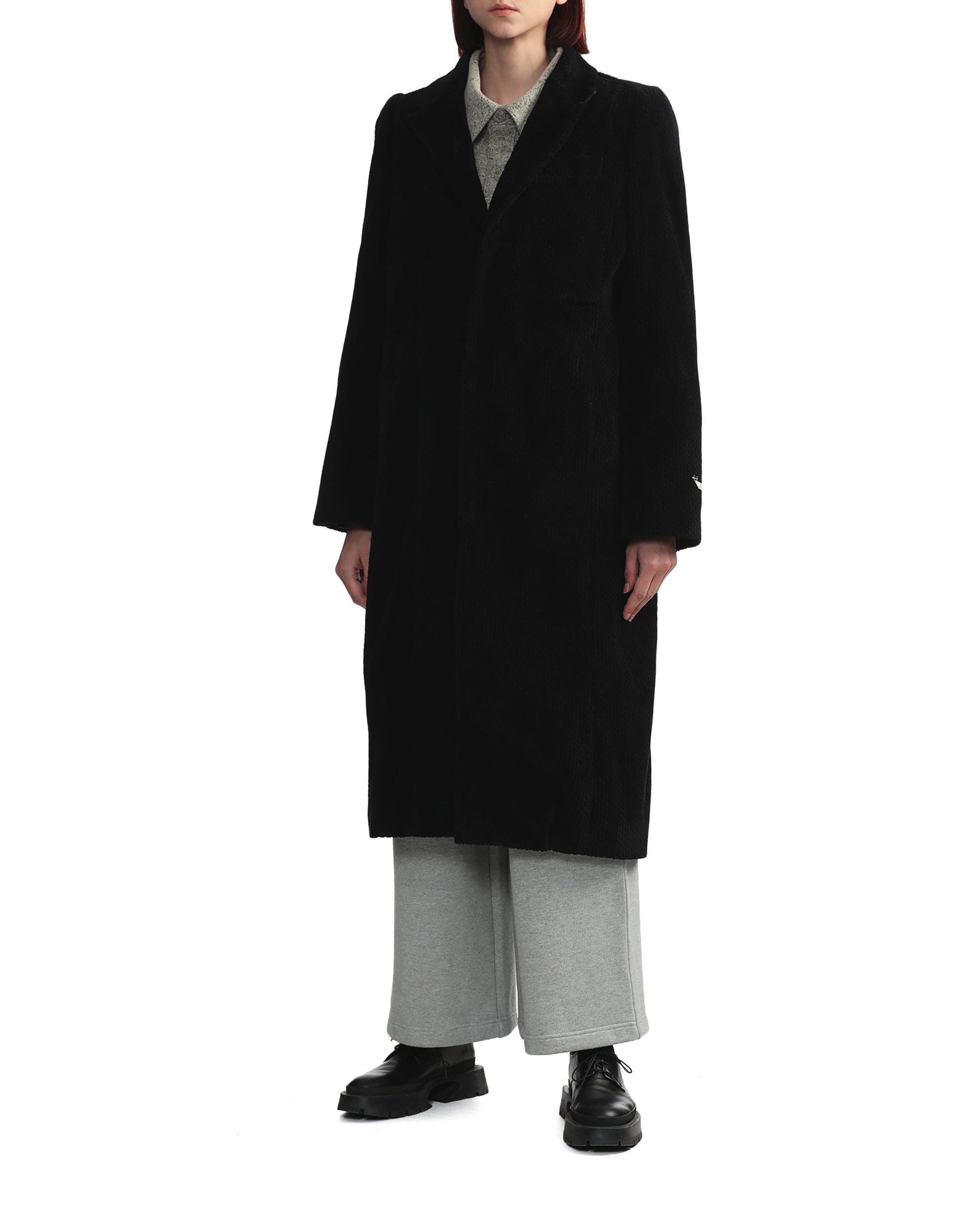 Single-breasted corduroy coat
