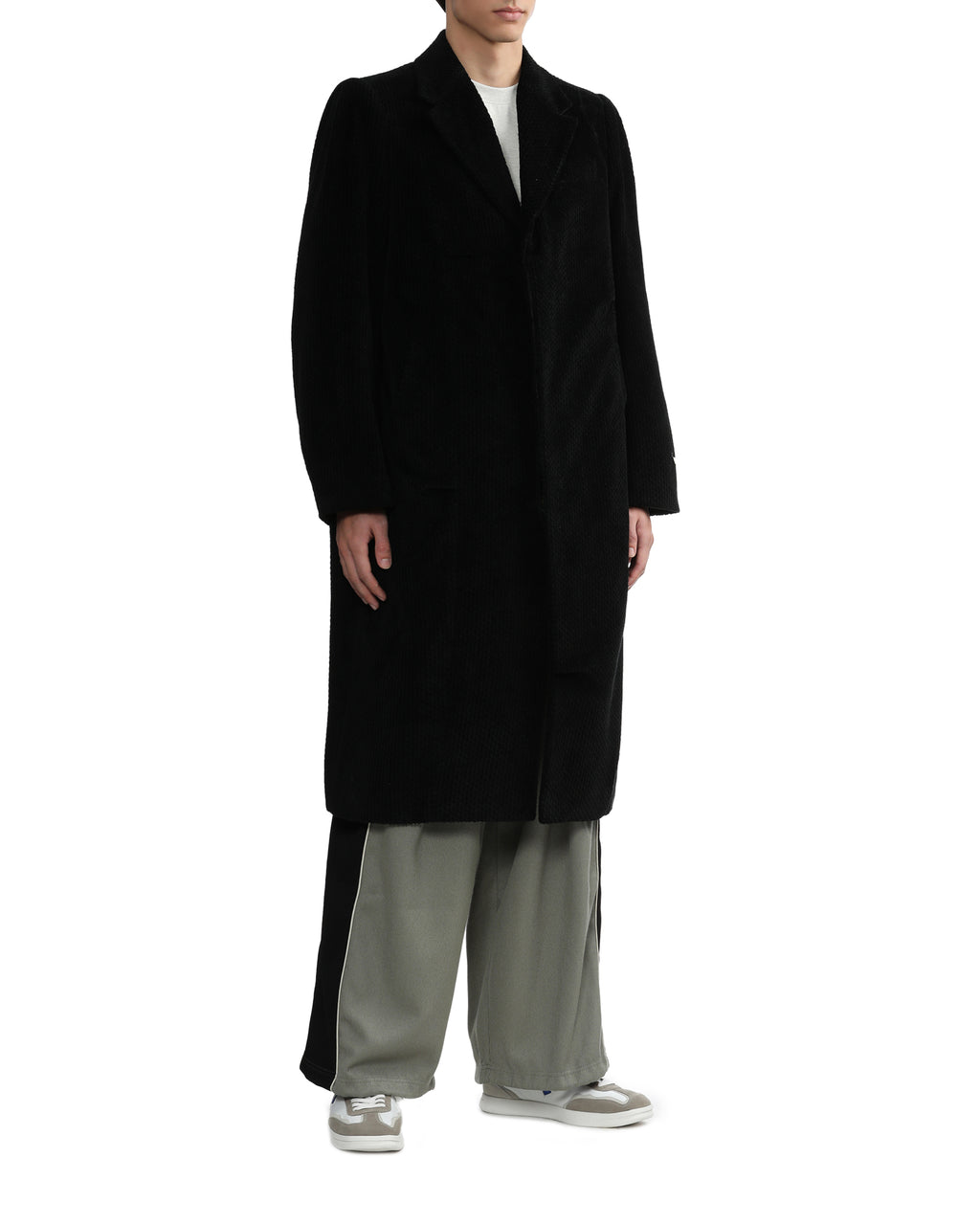 Single-breasted corduroy coat