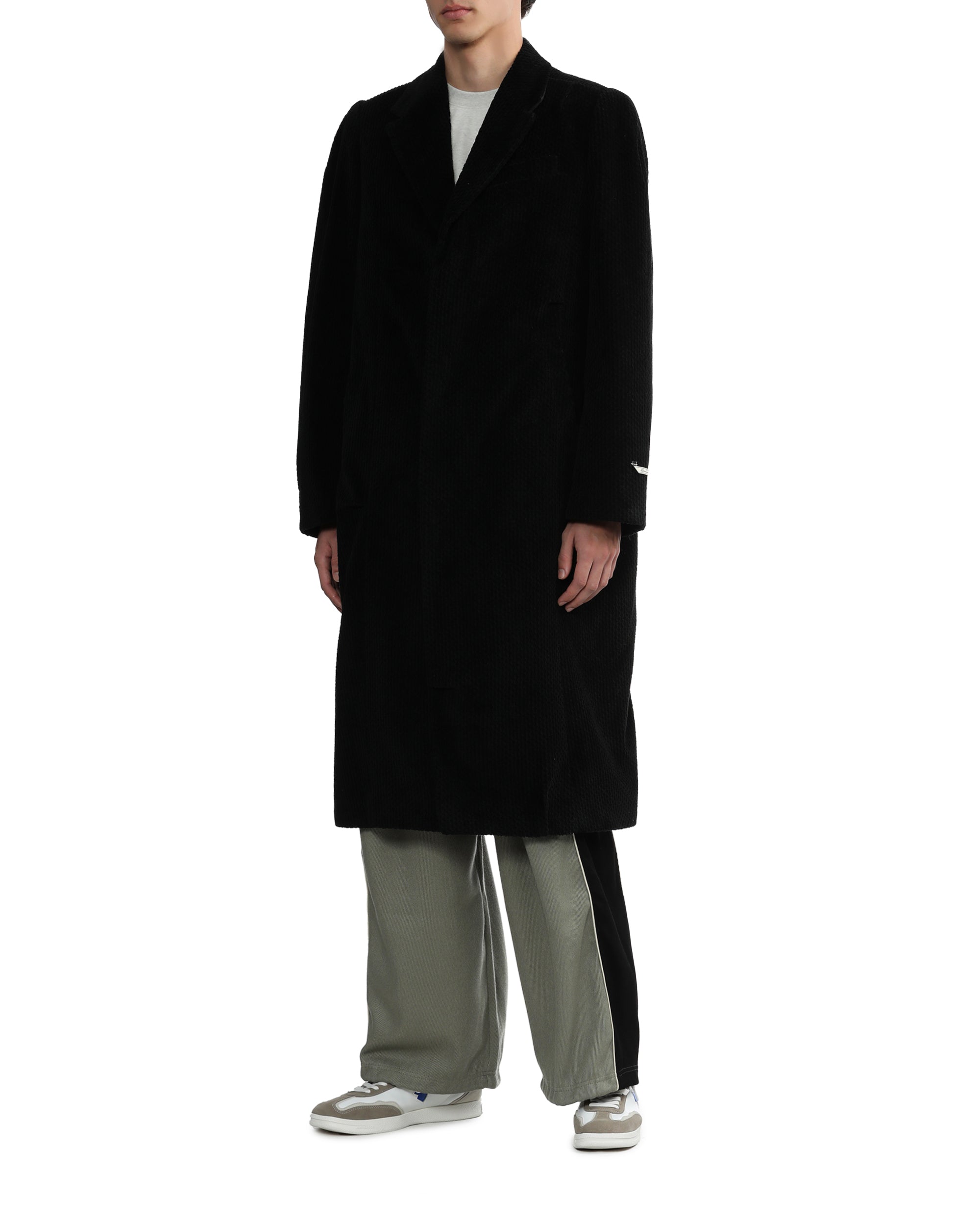Single-breasted corduroy coat