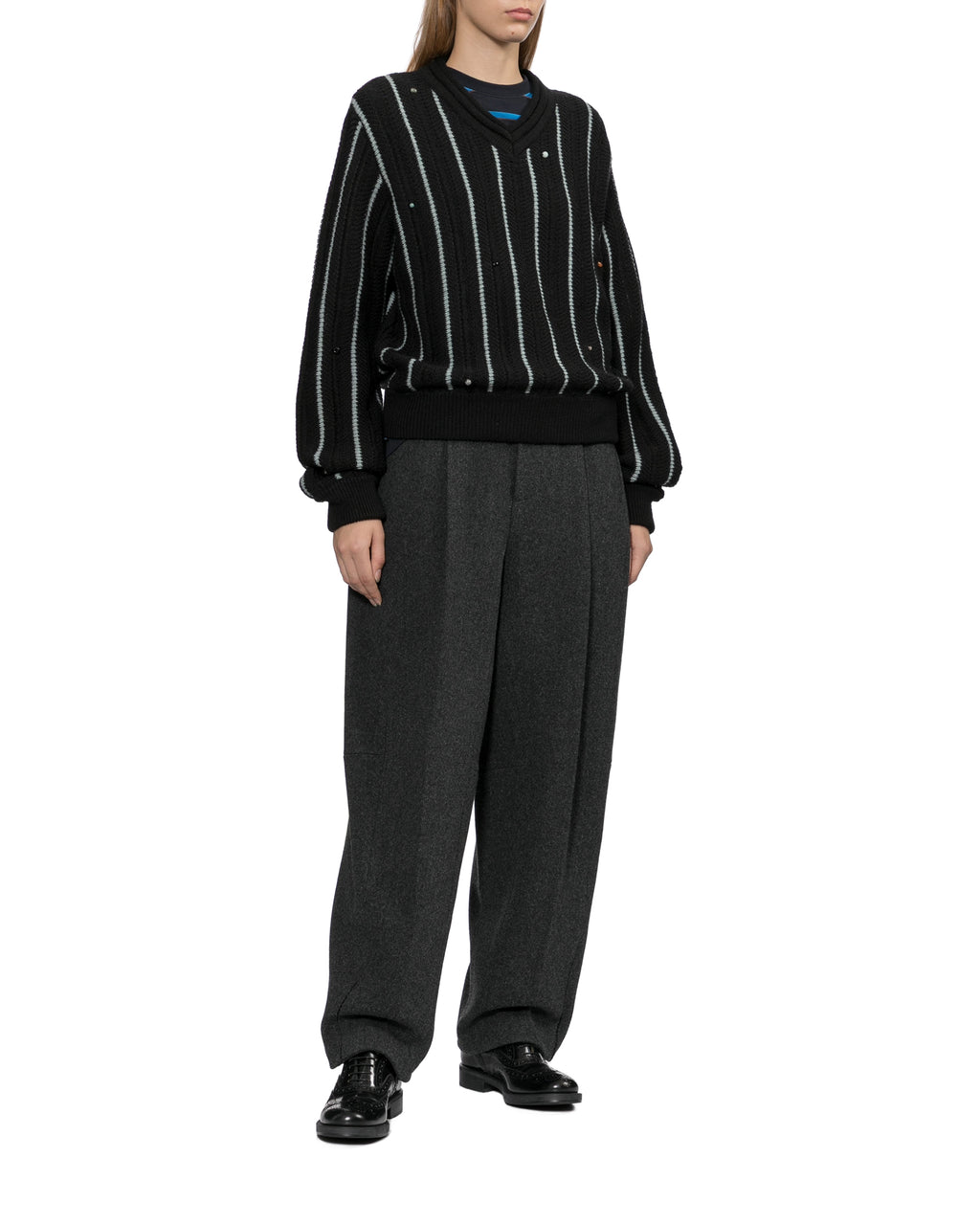 Pleated cropped pants