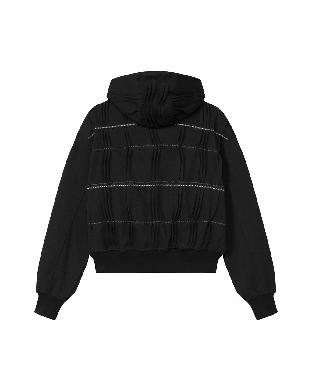 Pleated zip hoodie