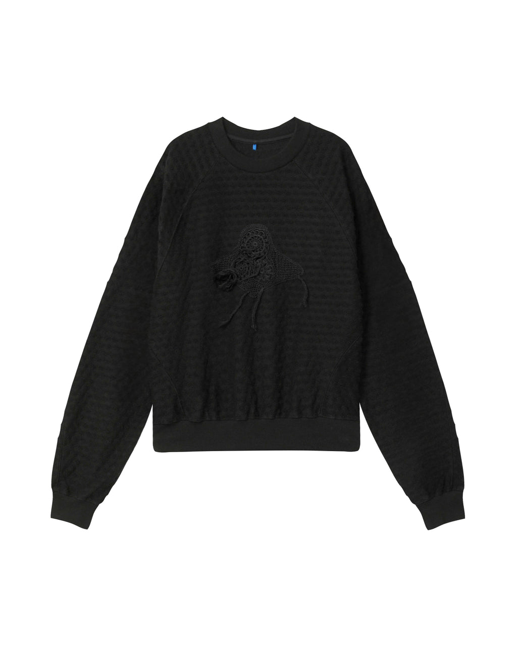 Textured crew neck sweatshirt