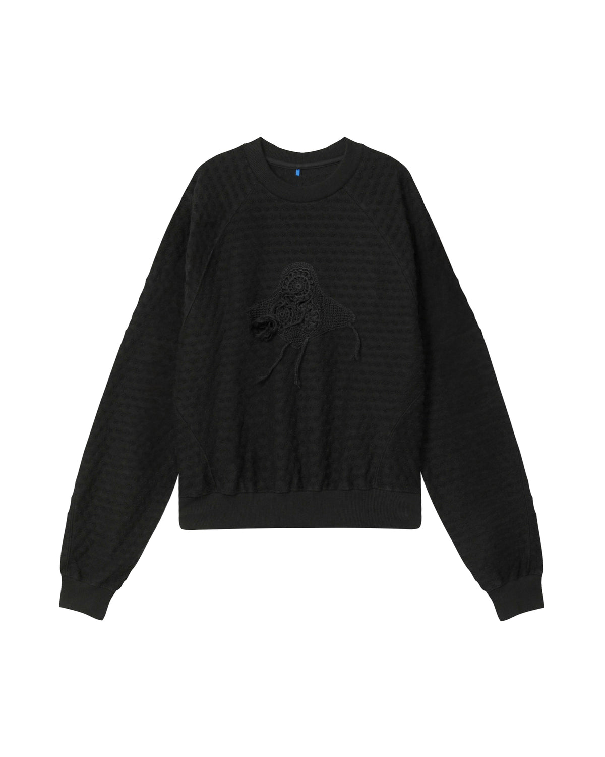Textured crew neck sweatshirt