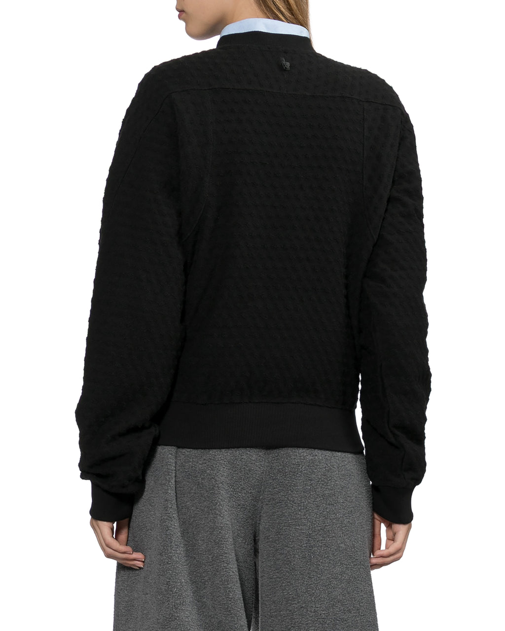Textured crew neck sweatshirt