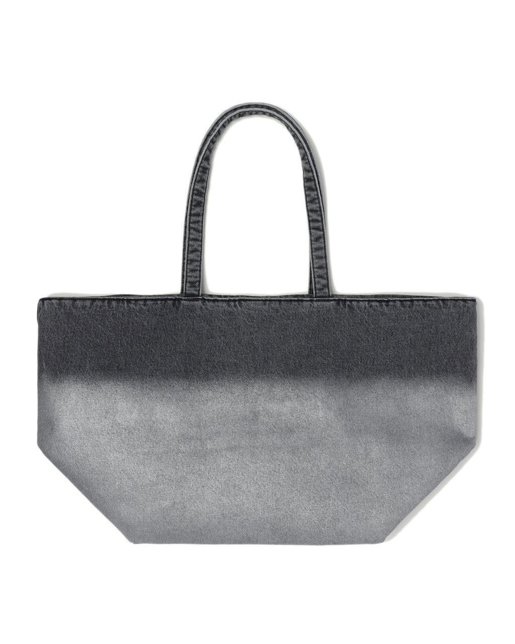Coated denim punch tote bag