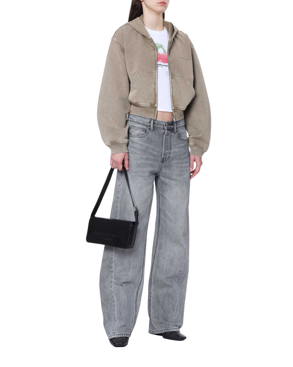 Punch flap shoulder bag
