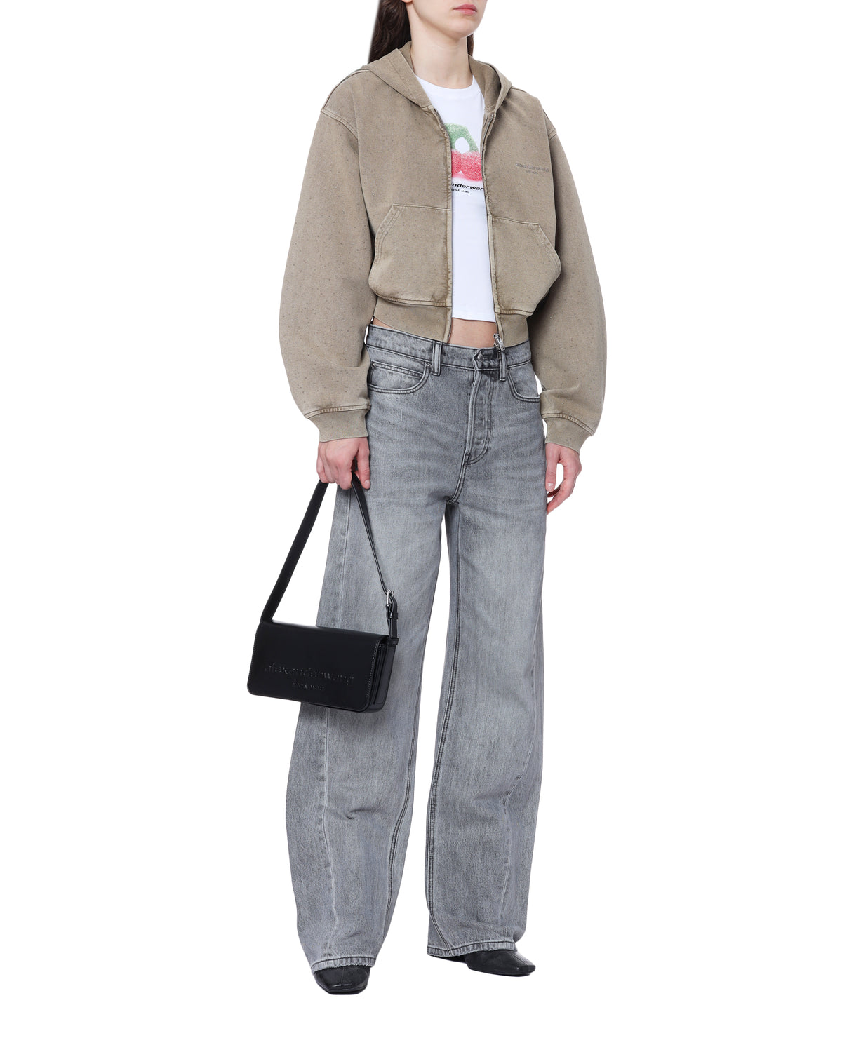 Punch flap shoulder bag