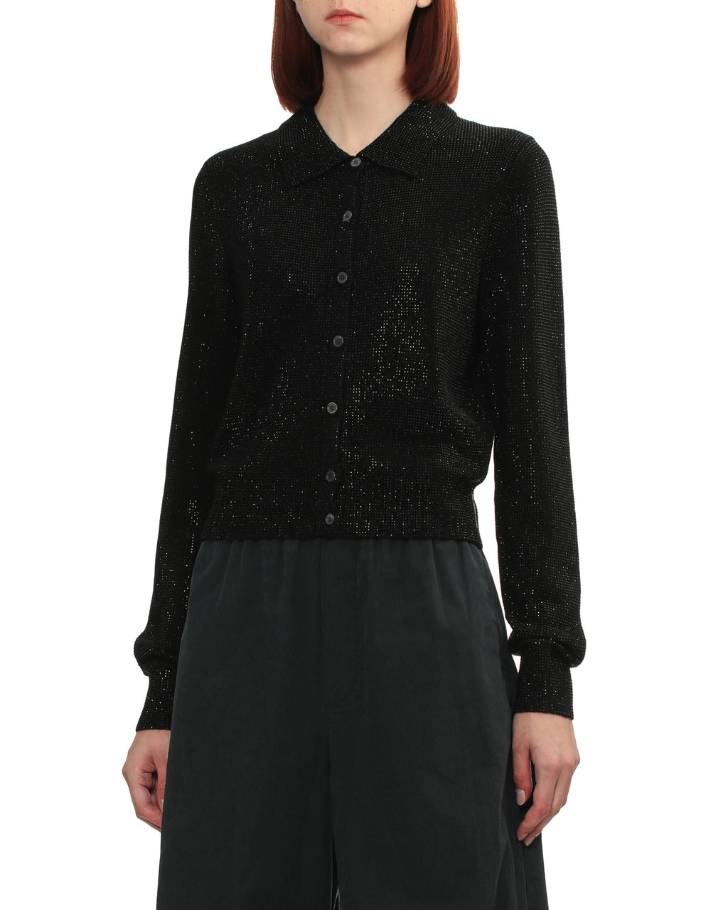 Beaded hotfix cropped cardigan