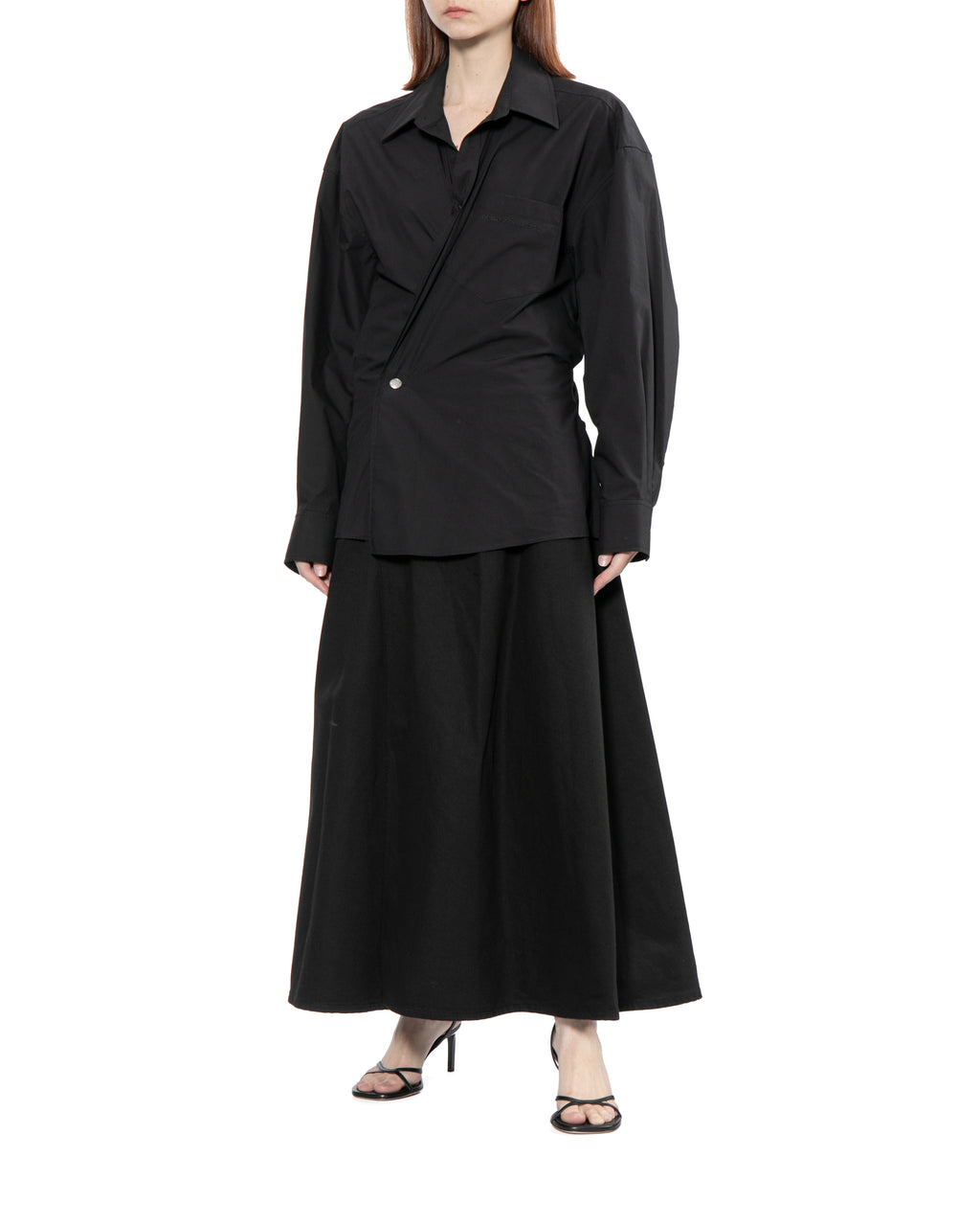 Collared organic-cotton midi dress