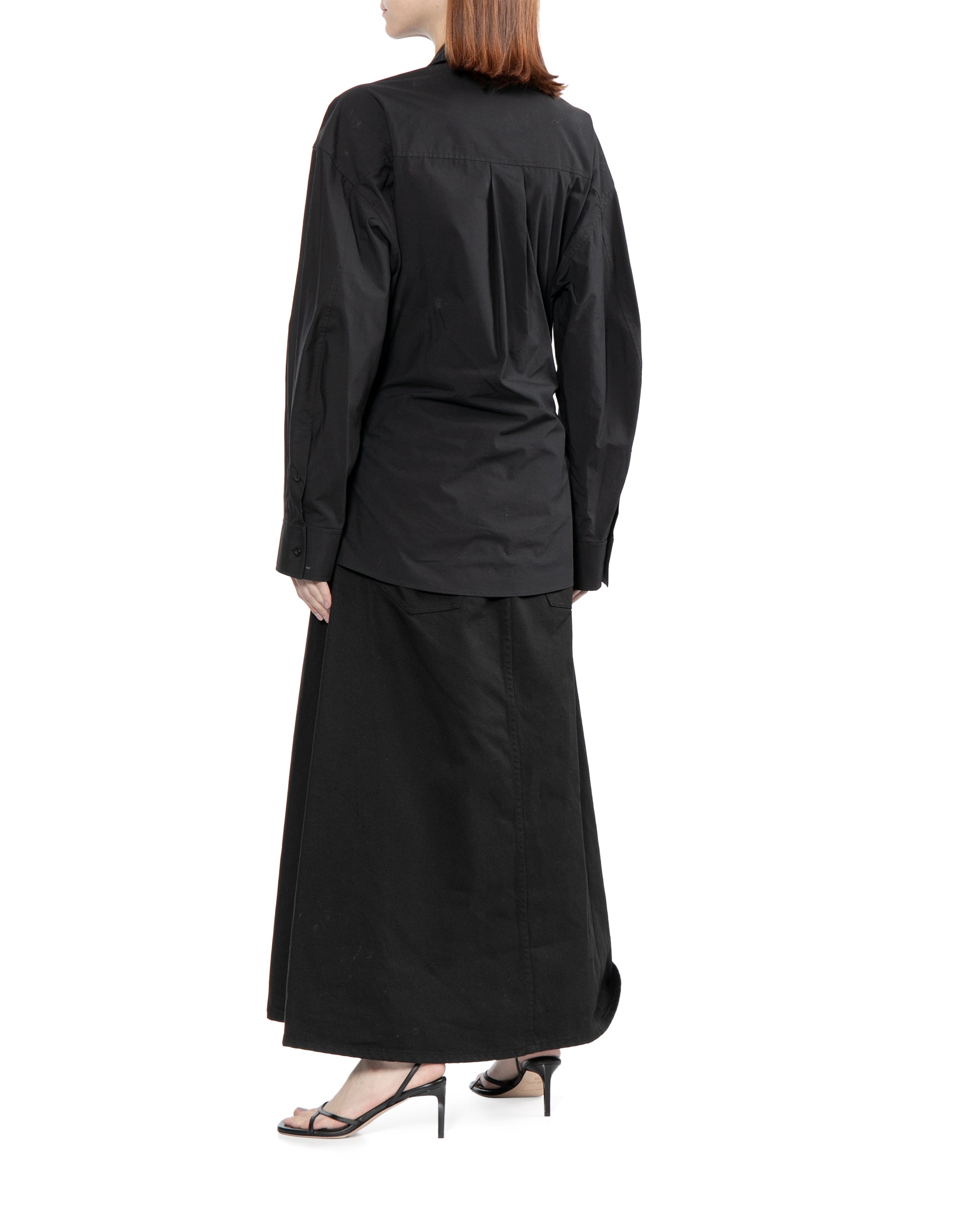 Collared organic-cotton midi dress