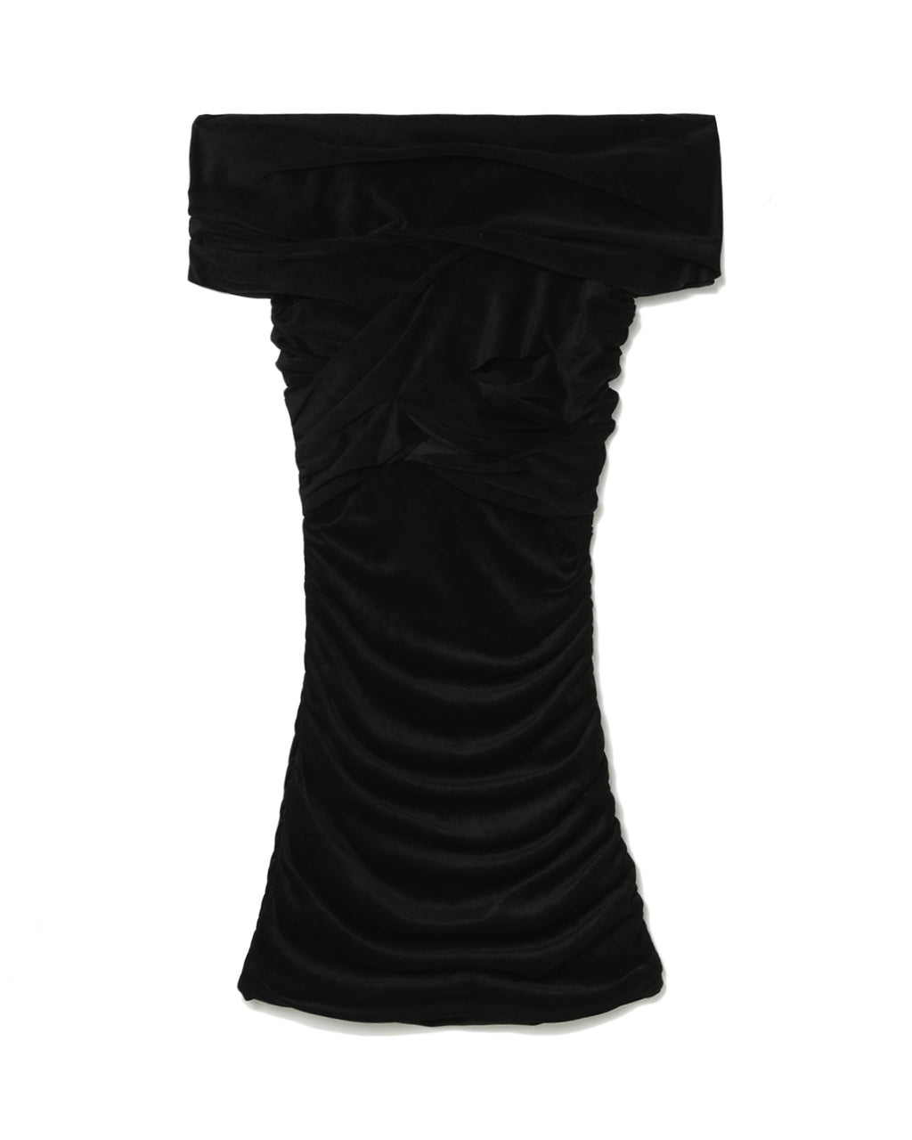Off-shoulder mini faux suede dress