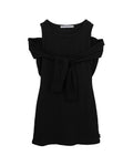 Layered tank dress with tie-font cardigan