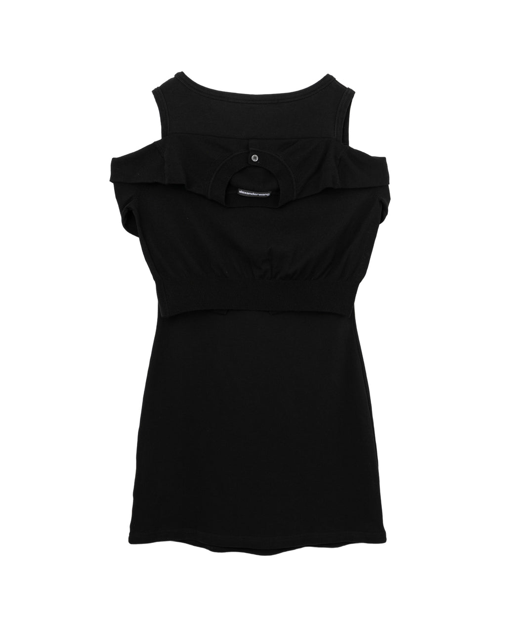 Layered tank dress with tie-font cardigan
