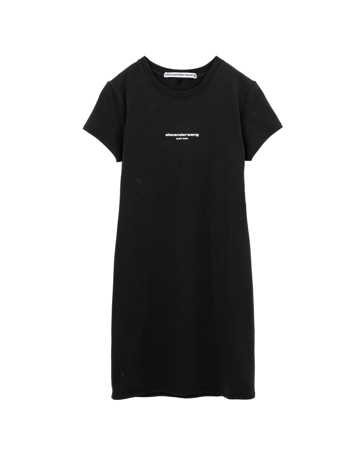 Logo fitted short sleeve mini dress