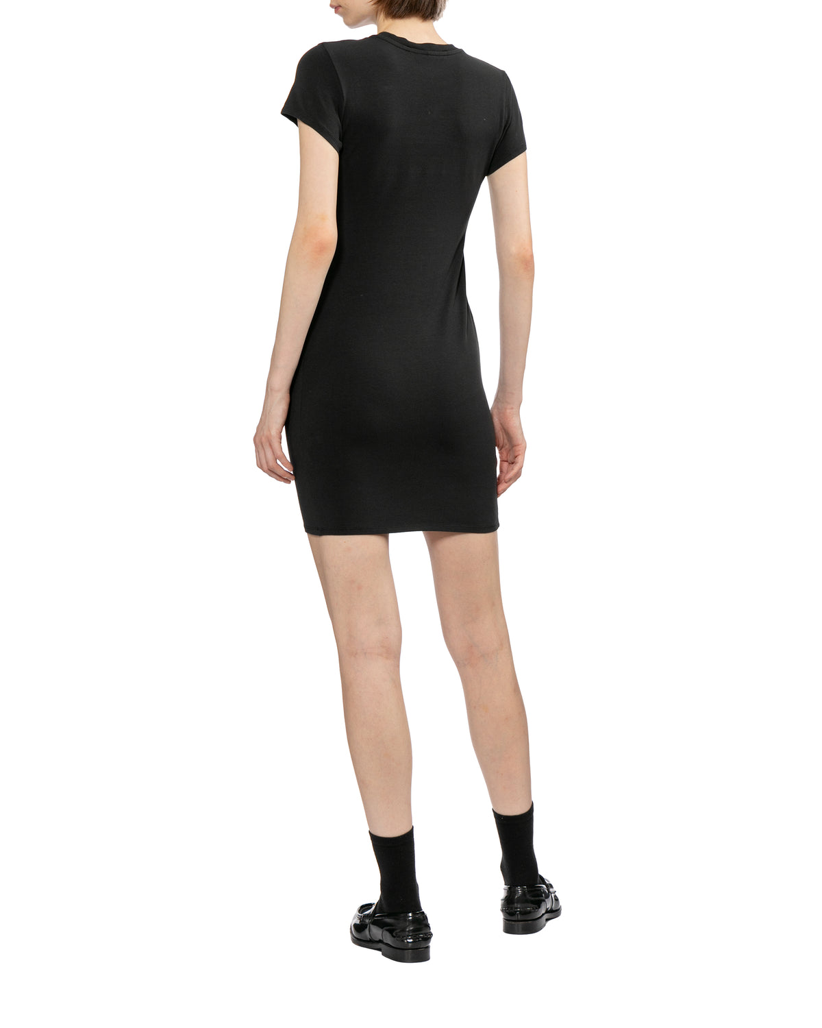 Logo fitted short sleeve mini dress