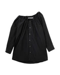 Bungee scoop neck mini shirt dress