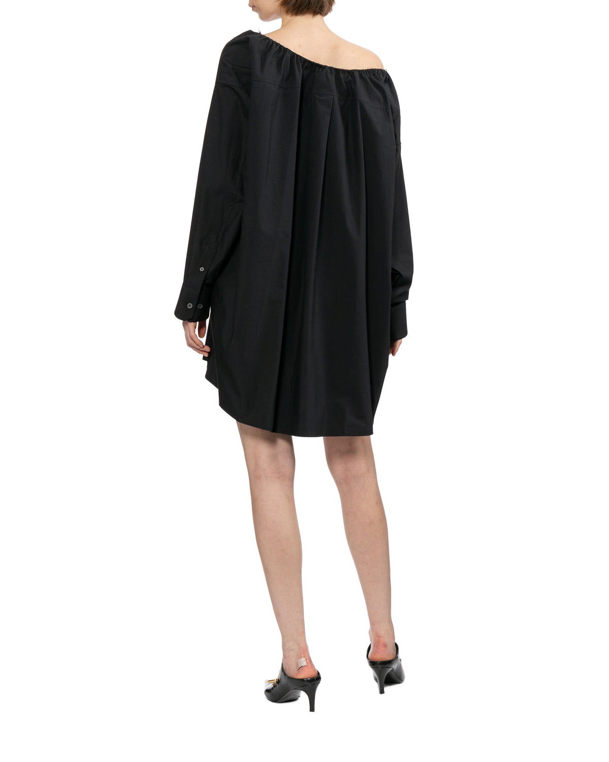 Bungee scoop neck mini shirt dress