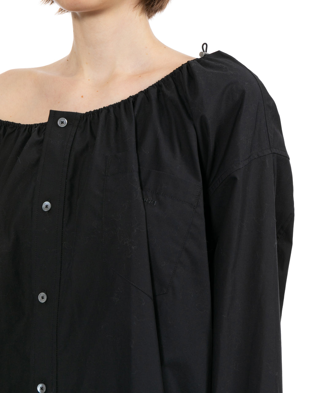 Bungee scoop neck mini shirt dress
