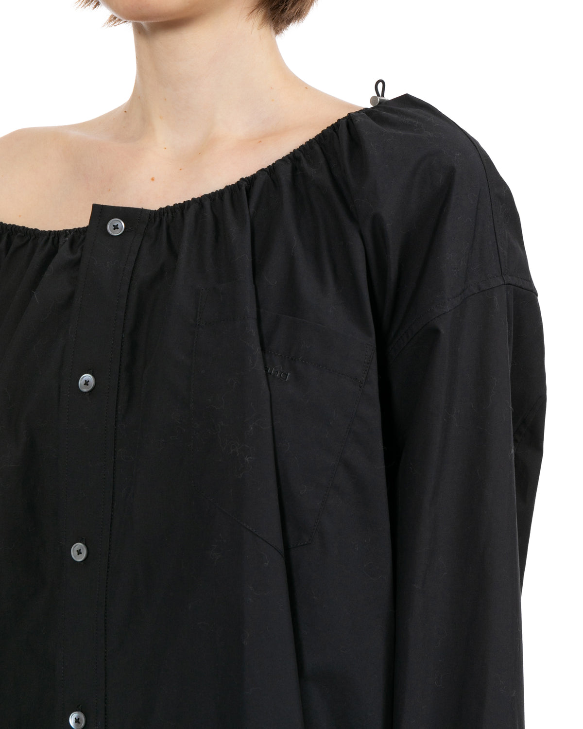 Bungee scoop neck mini shirt dress