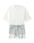 Hybrid polo denim layered dress