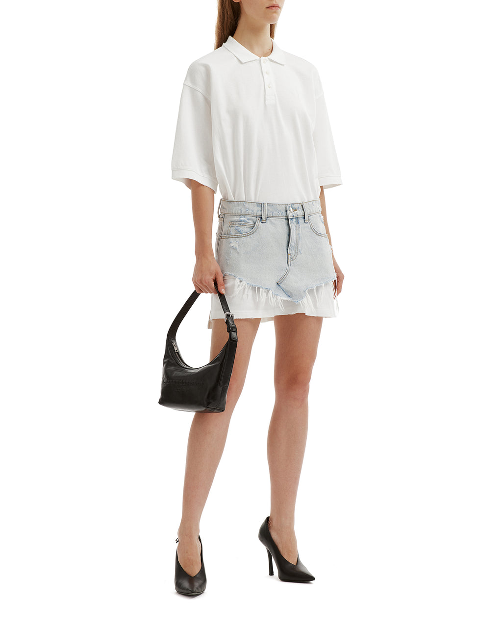 Hybrid polo denim layered dress