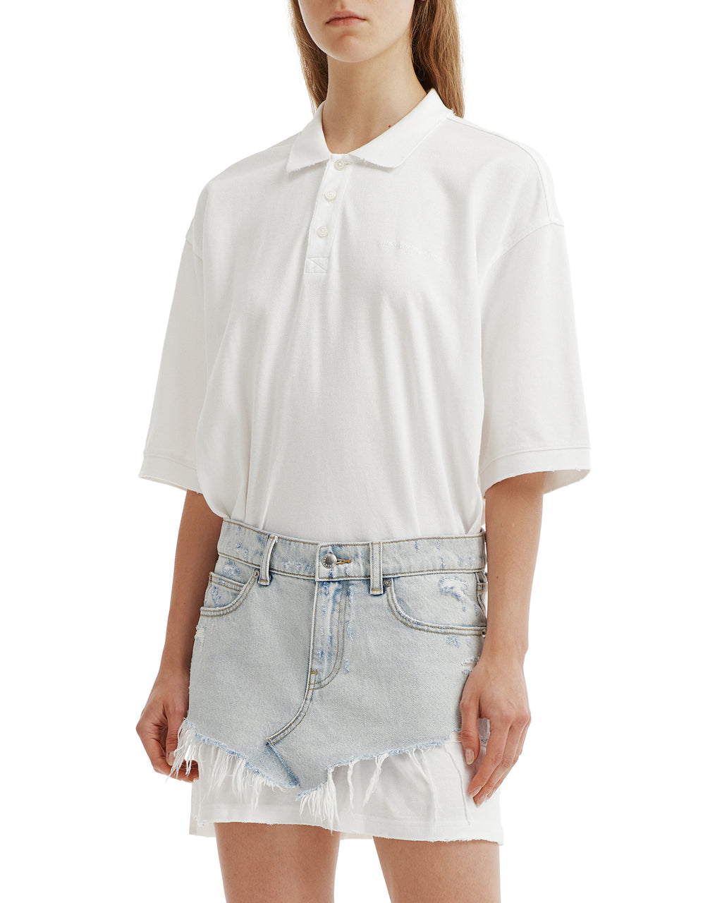 Hybrid polo denim layered dress