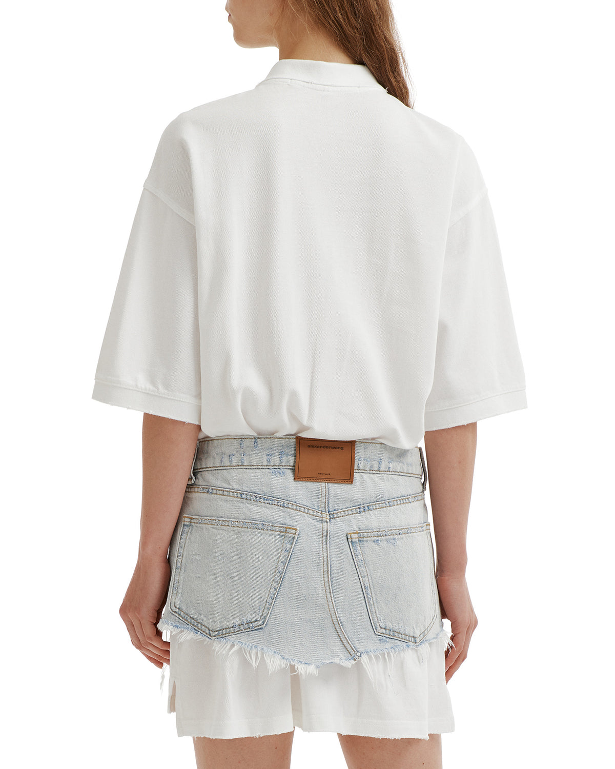 Hybrid polo denim layered dress