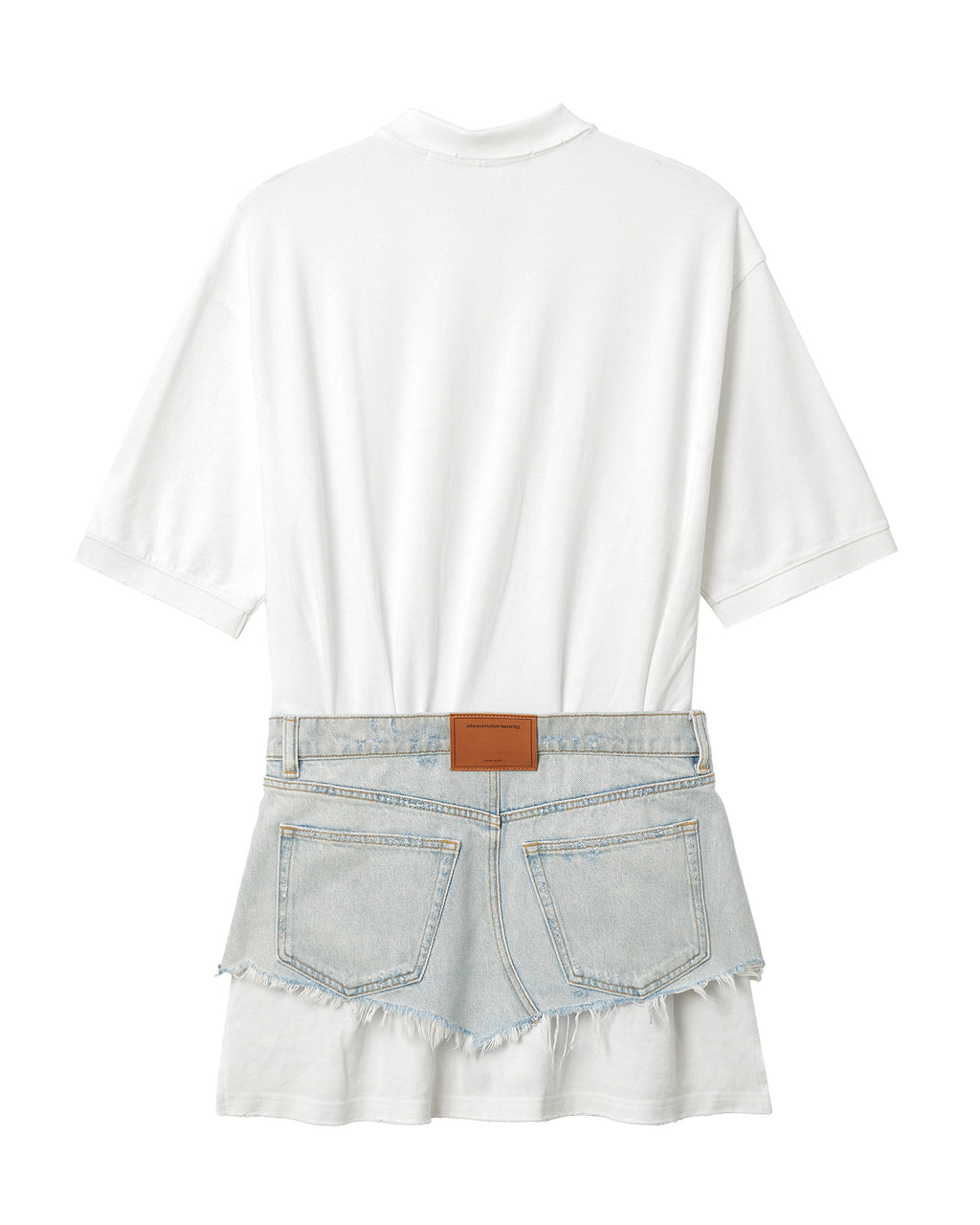 Hybrid polo denim layered dress