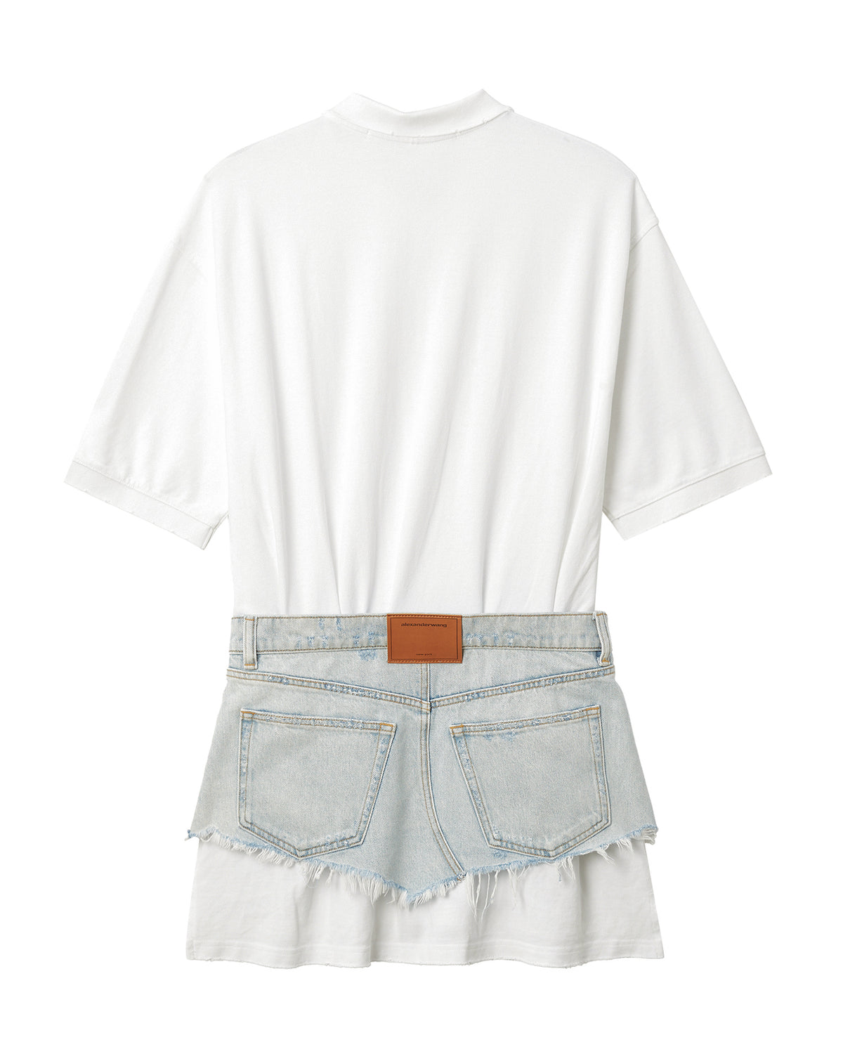Hybrid polo denim layered dress