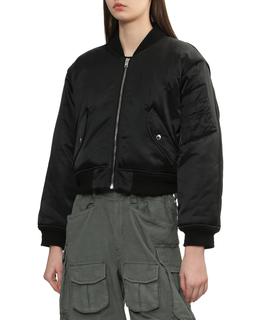 Cropped bomber jacket