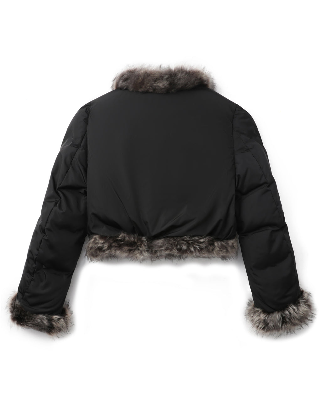Fur trim cardigan puffer