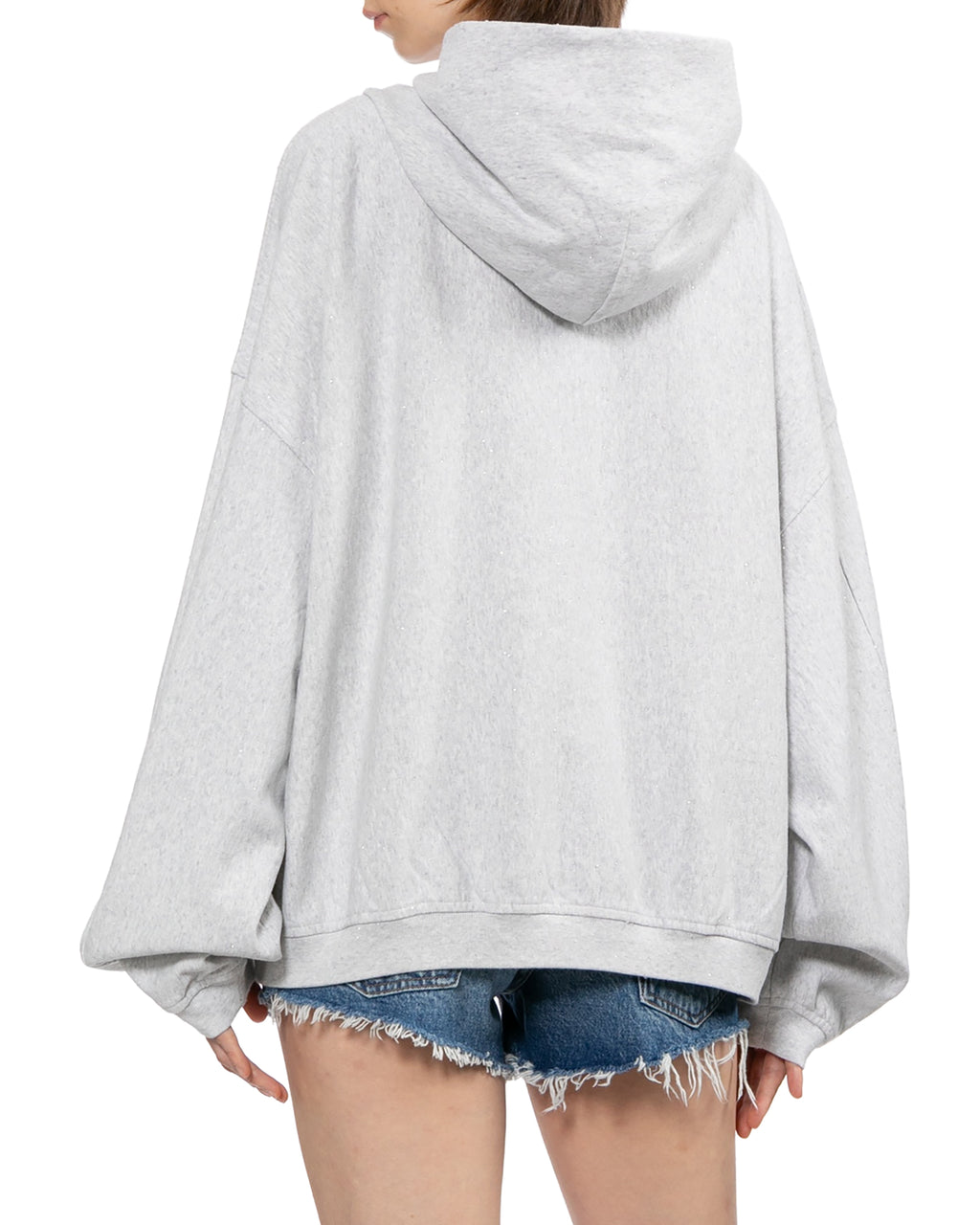 Crystal embellished zip-up hoodie