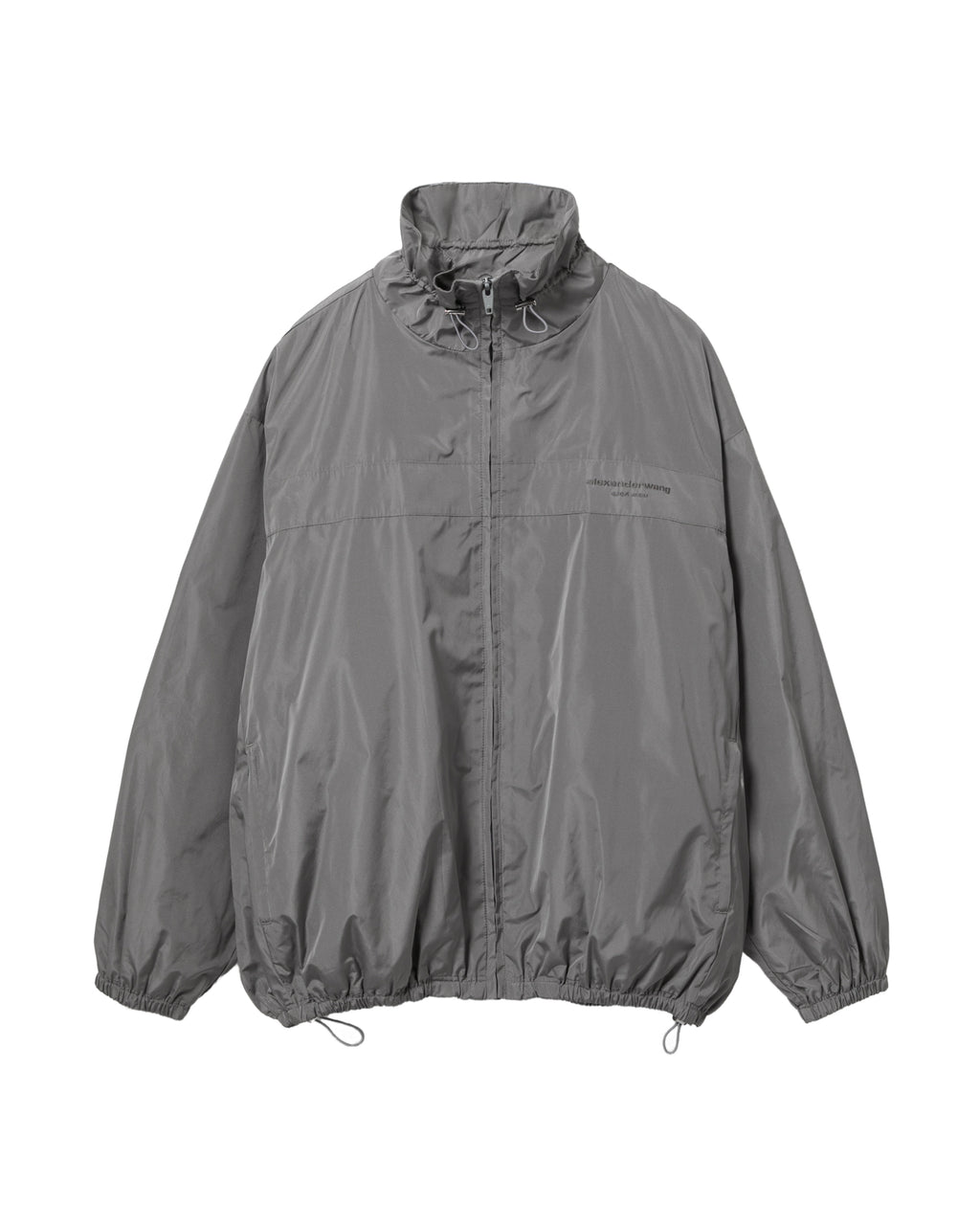 Gathered neck oversized track jacket