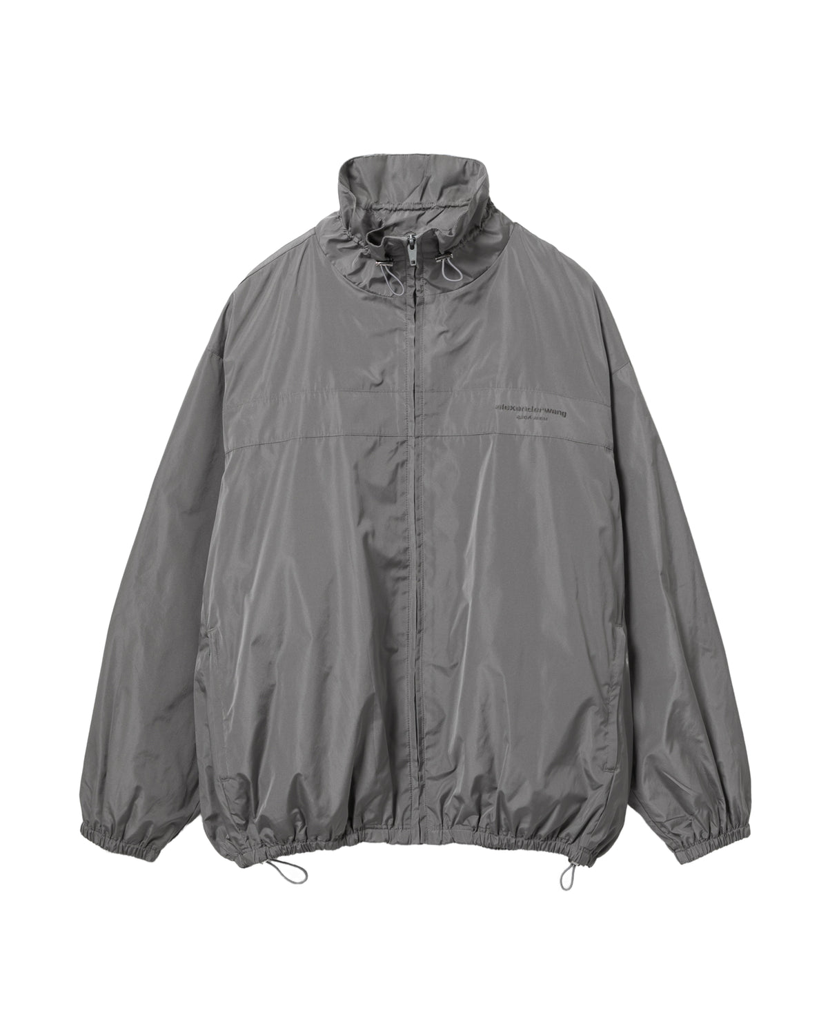 Gathered neck oversized track jacket