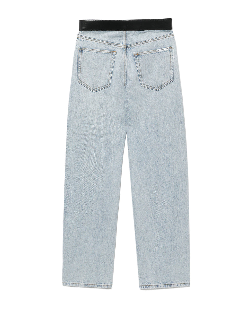 Leather belted balloon jeans
