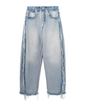 Embossed logo inverted oversized jeans