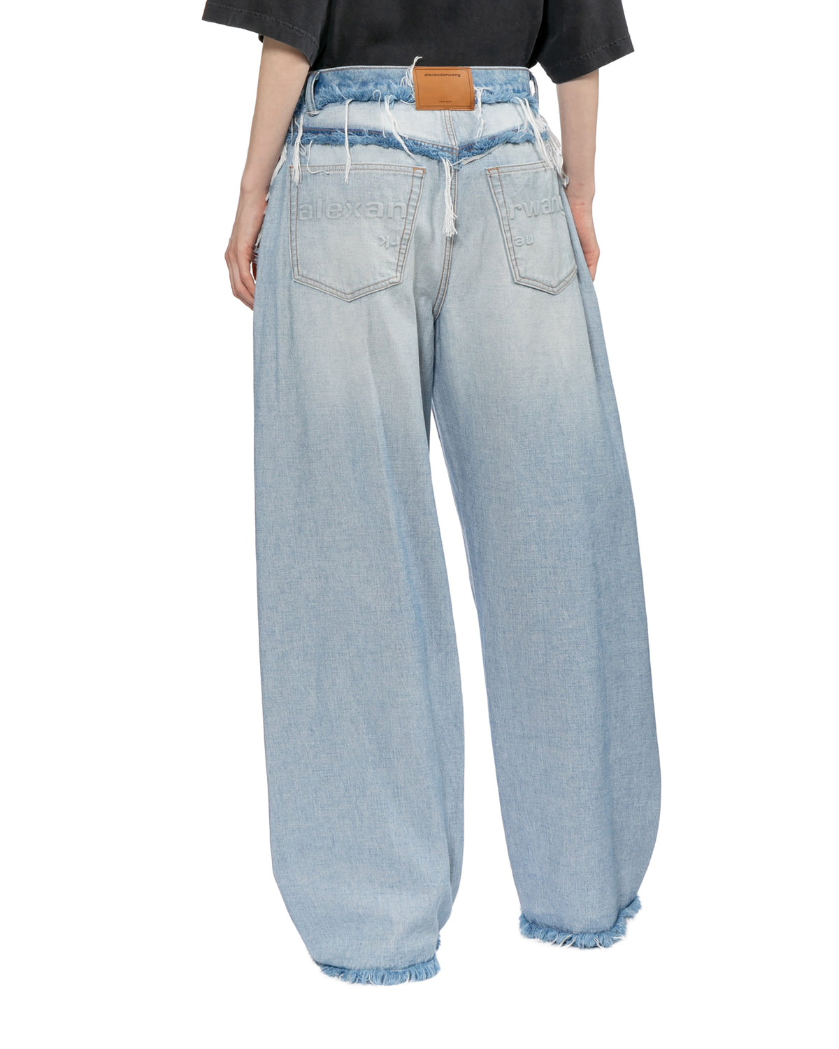 Embossed logo inverted oversized jeans